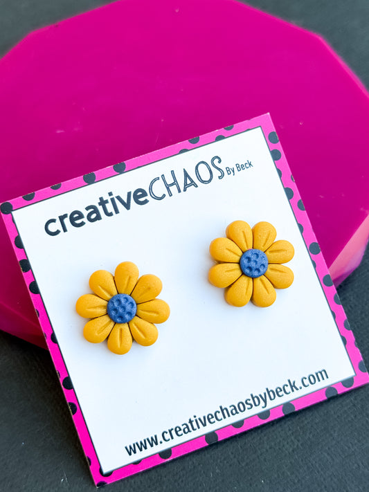 Polymer Clay Flower Stud Earrings
