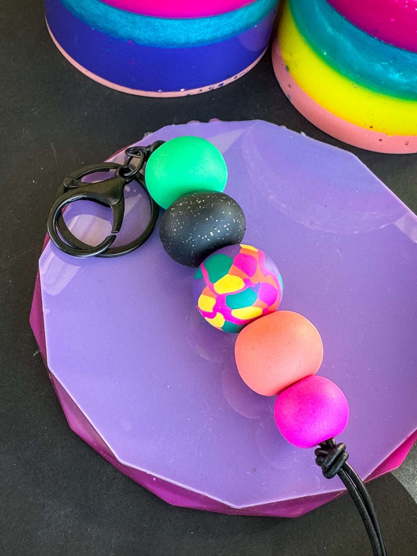 Chaos Polymer Clay Key/Bag Chain