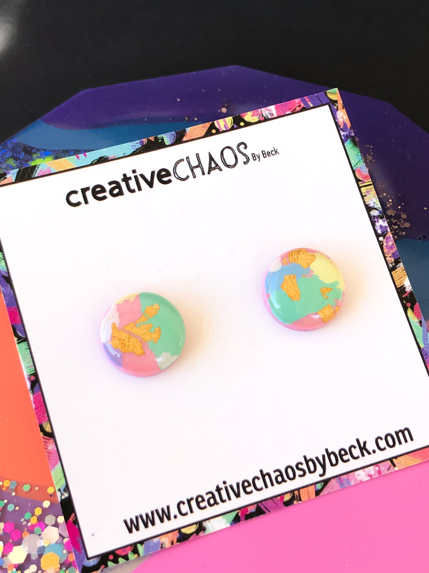 Gloss Clay Stud Earrings (5)