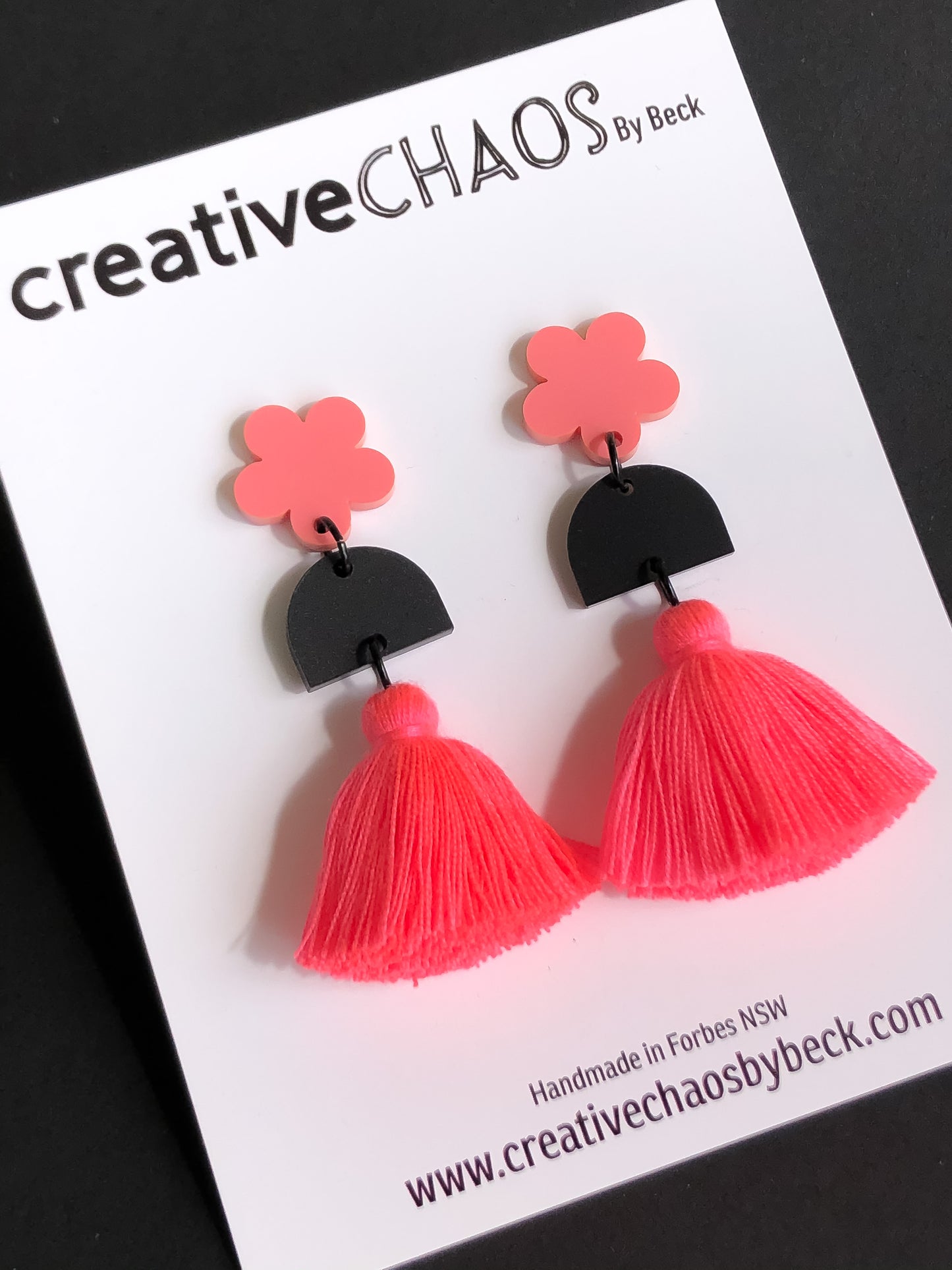 Tassel + Acrylic Statement Dangle