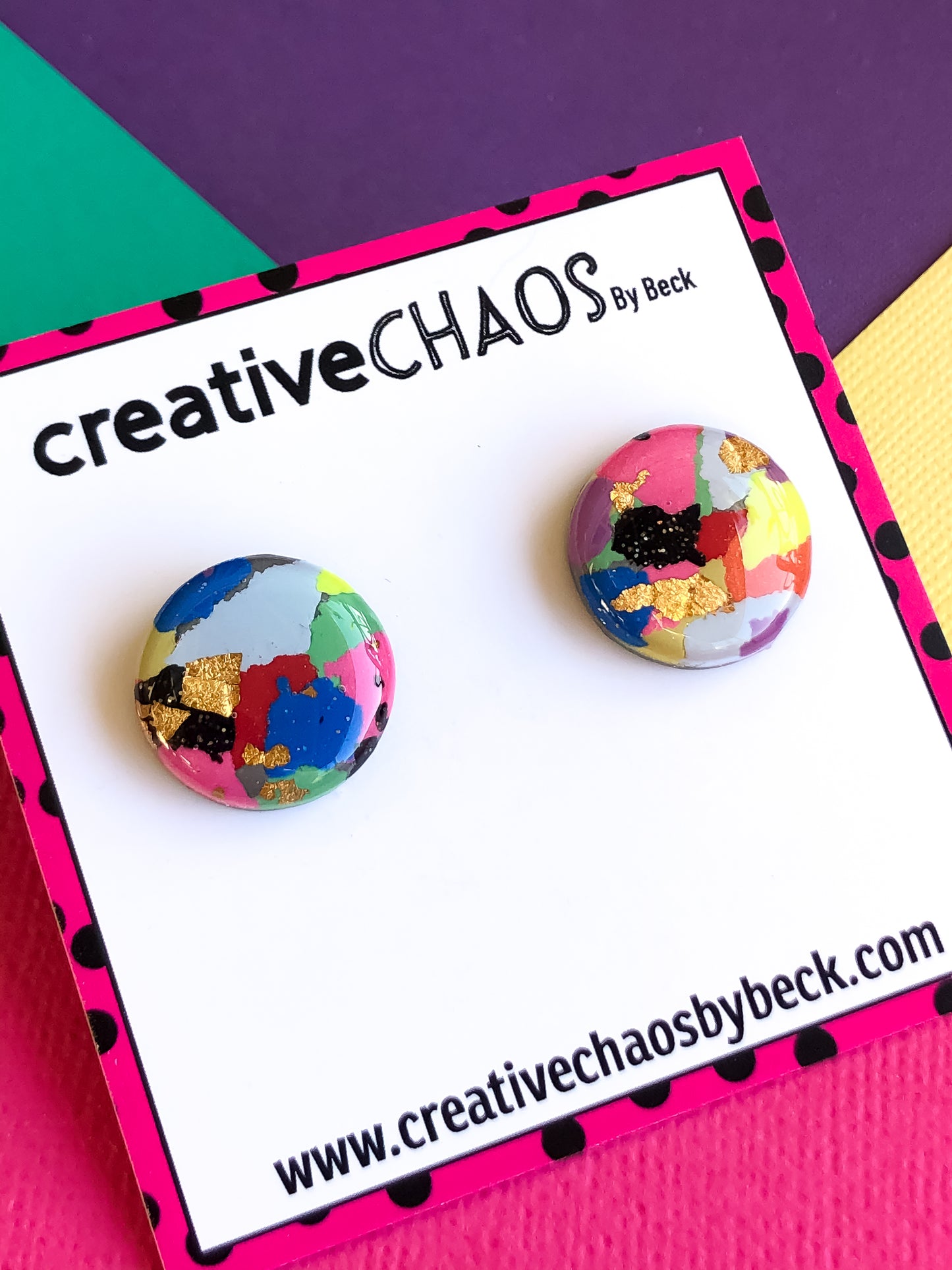 Gloss Clay Stud Earrings (3)