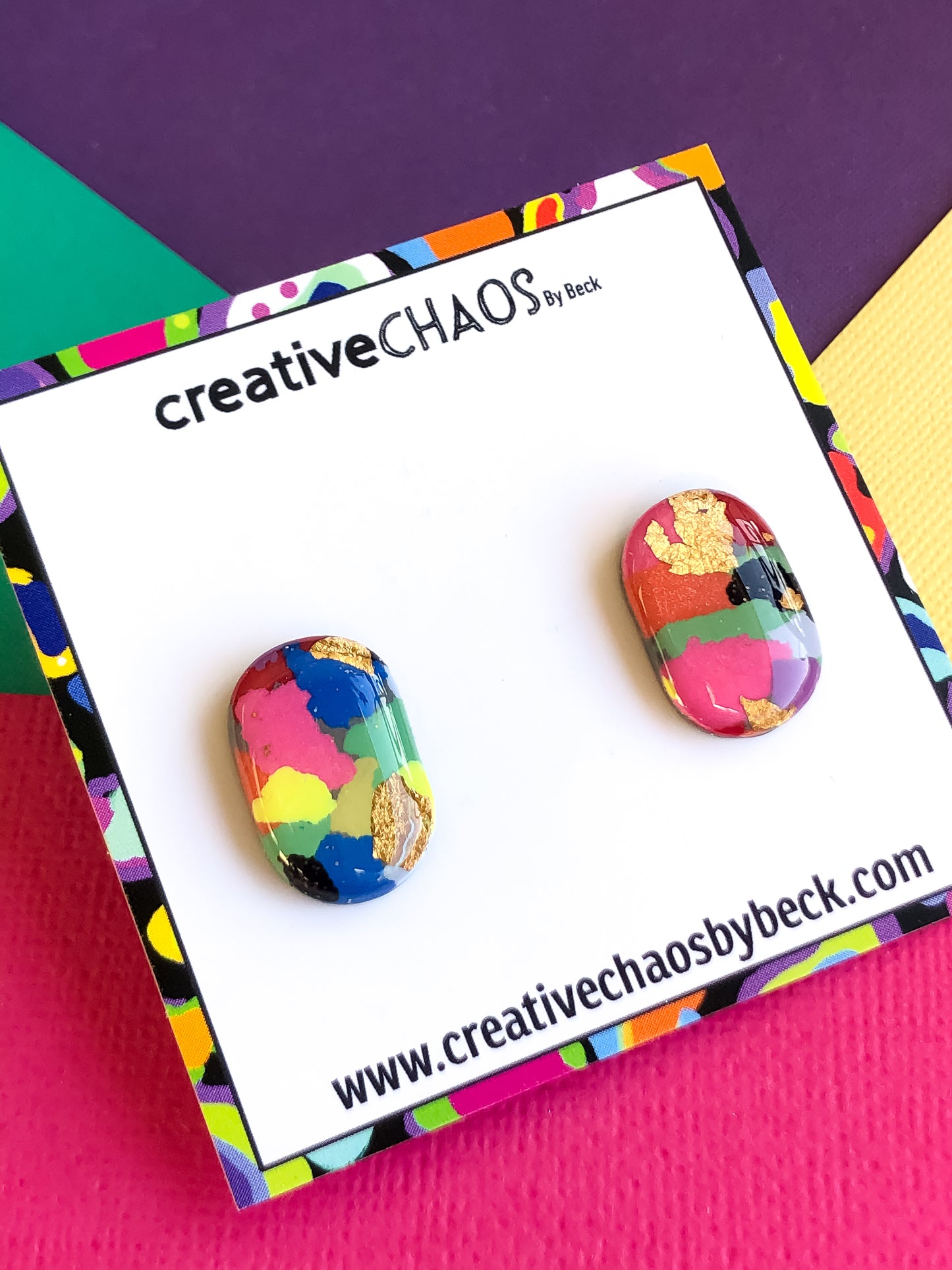 Drop Down Resin Stud Earring