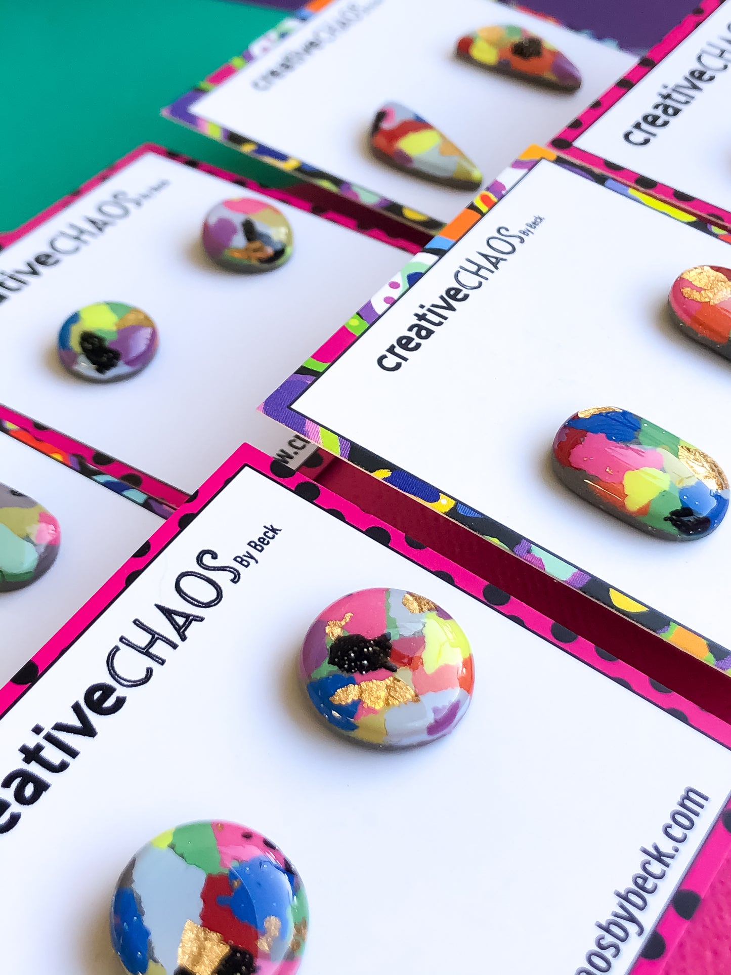 Gloss Clay Stud Earrings (2)