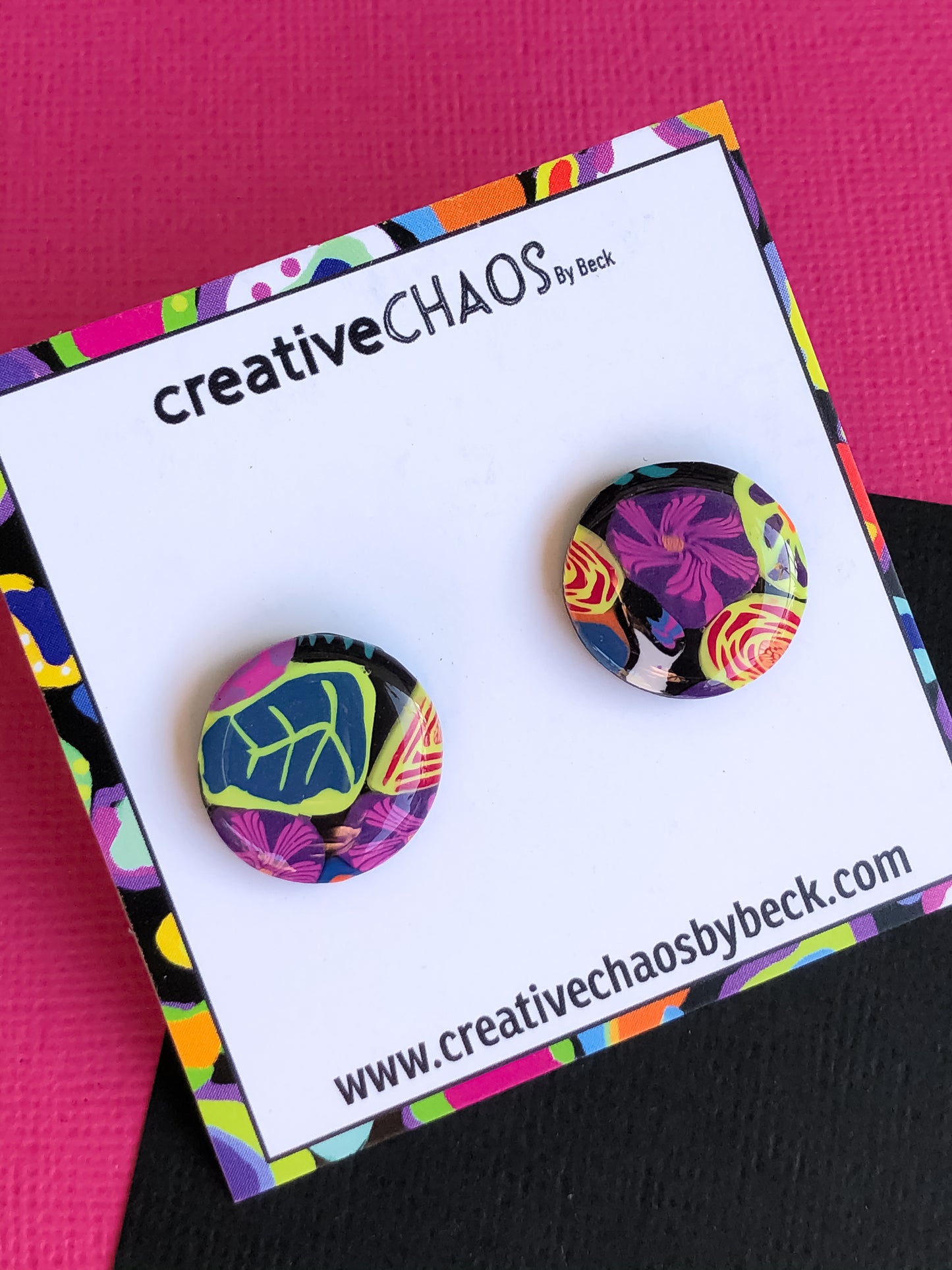Medium Resin Stud Earring