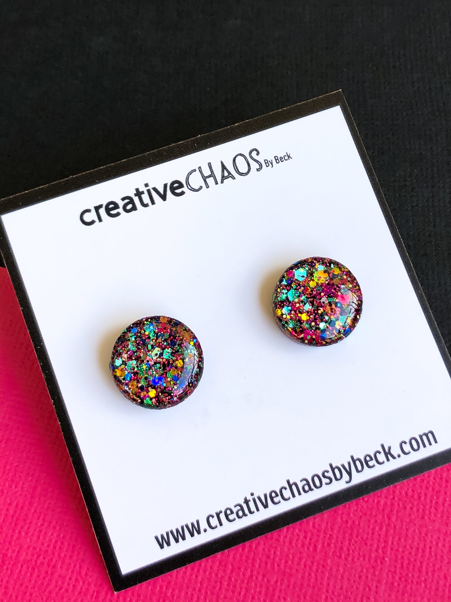 Multi Coloured Glitter Stud (11)