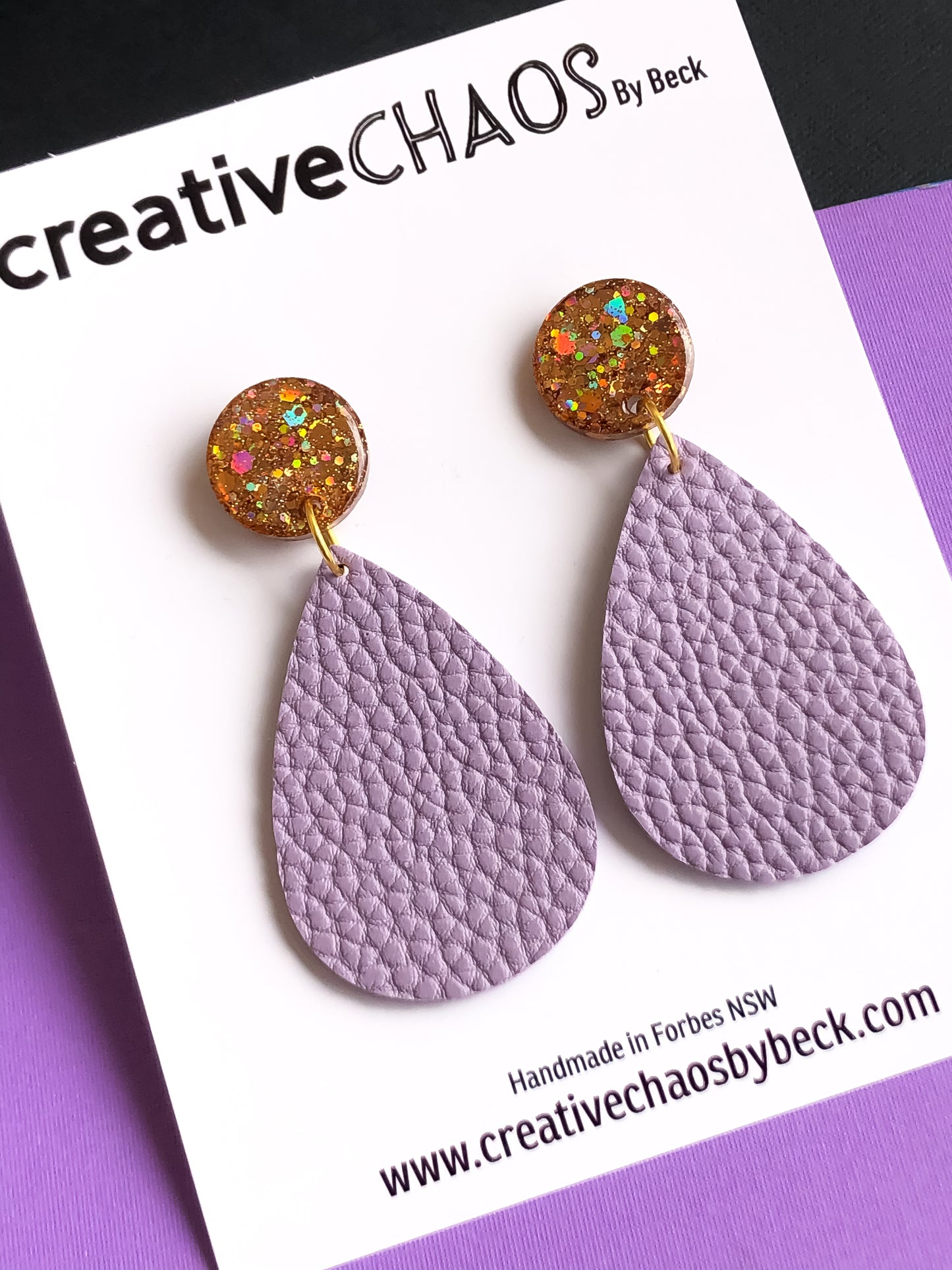Mauve Drop Dangle