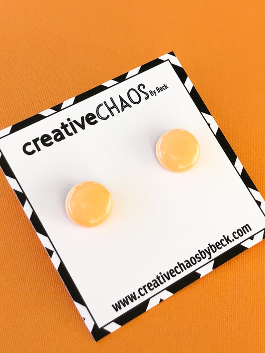 Light Orange Gloss Clay Stud Earrings (14)