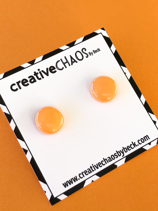 Orange Gloss Clay Stud Earrings (15)