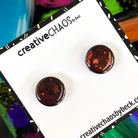 Brown Glitter Midi Stud (1)