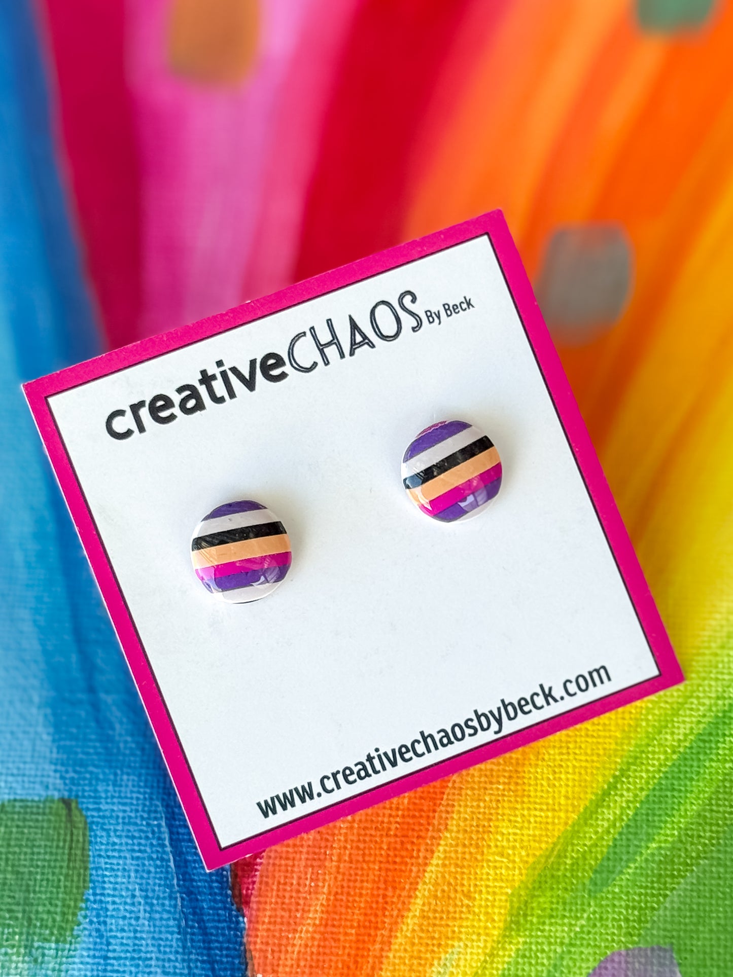 Gloss Clay Midi Stud Earrings