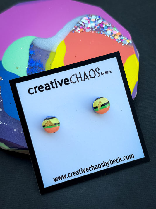 Polymer Clay Mini Gloss Stud Earrings (2)