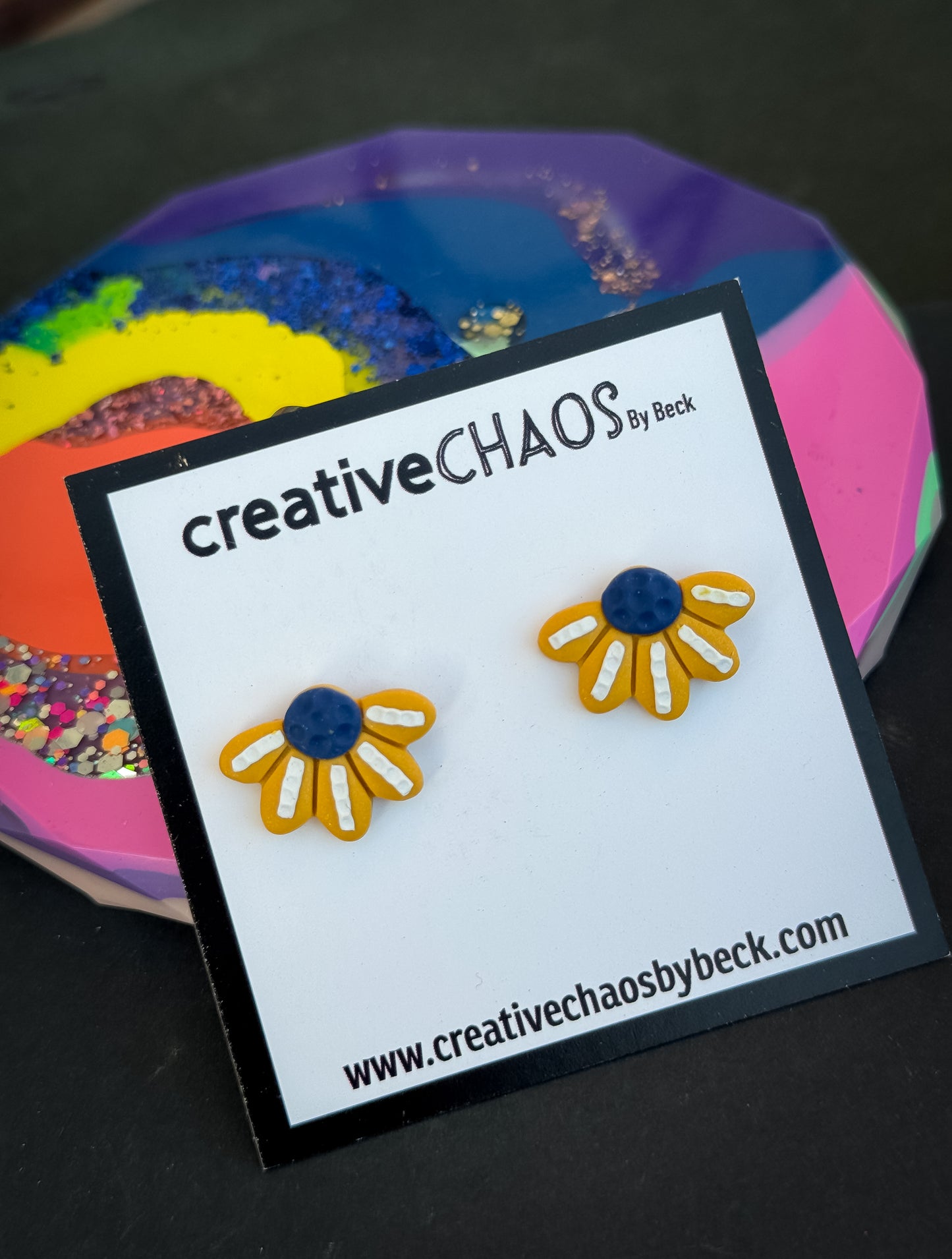 Polymer Clay Flower Stud Earrings