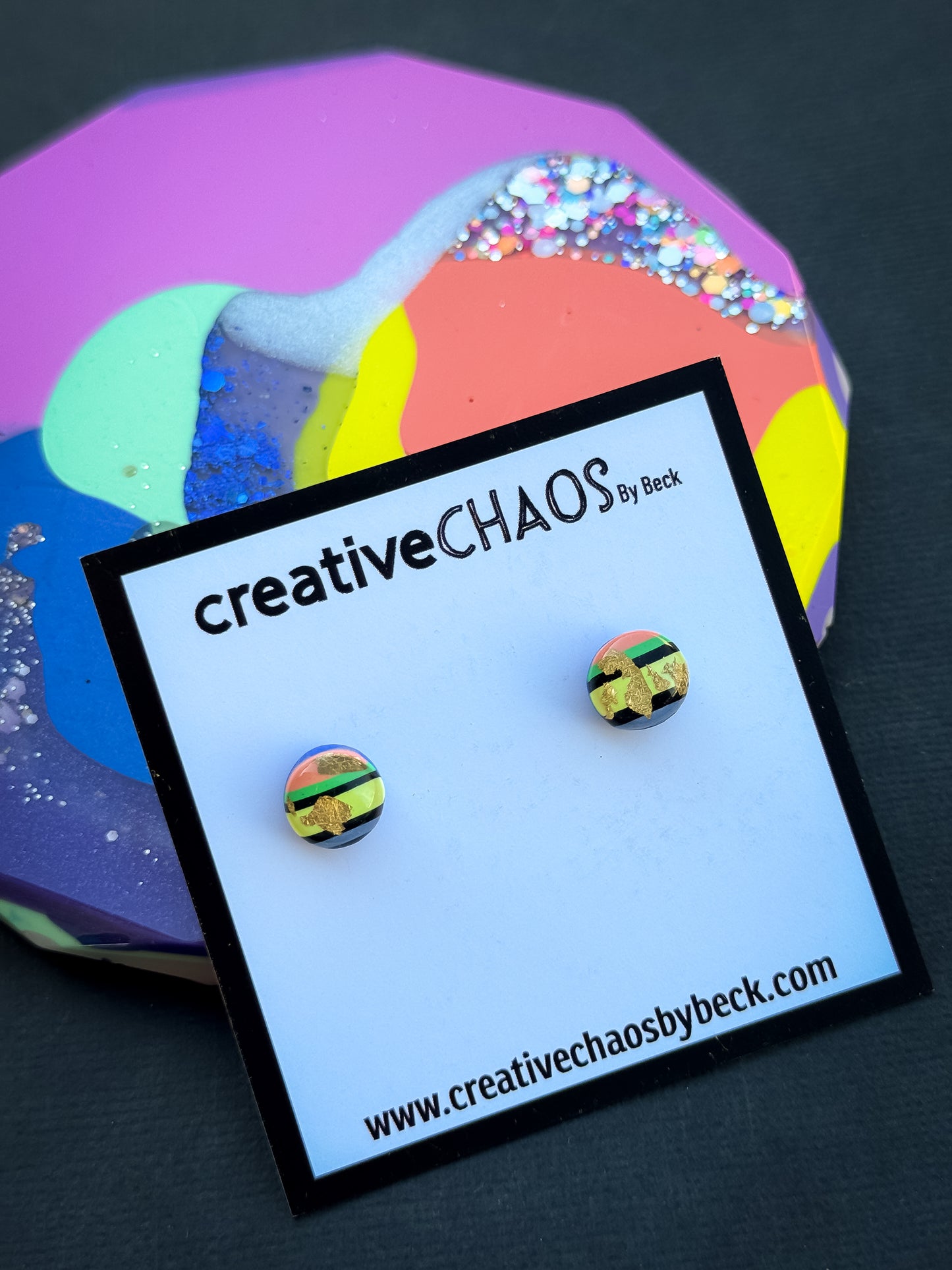 Polymer Clay Mini Gloss Stud Earrings (1)
