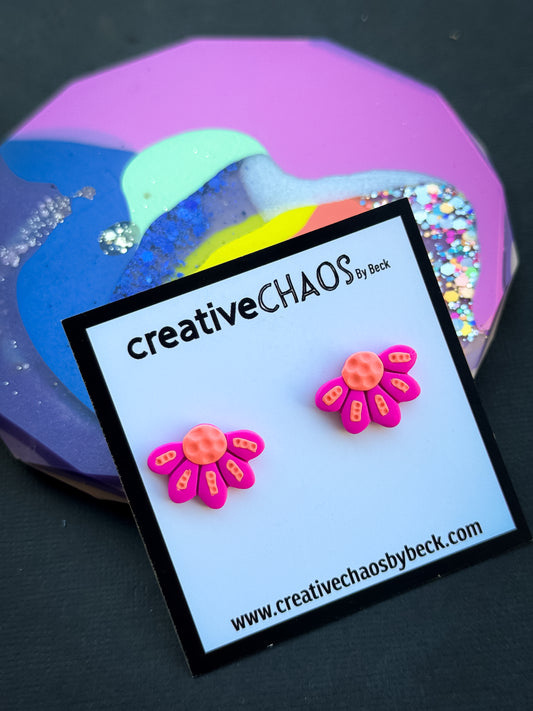 Polymer Clay Flower Stud Earrings