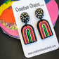Rainbow Polymer Clay Dangle Earrings