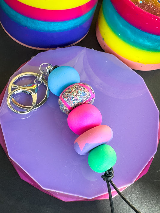 Chaos Polymer Clay Key/Bag Chain