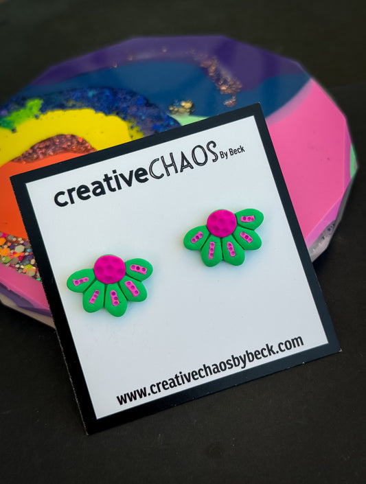 Polymer Clay Flower Stud Earrings