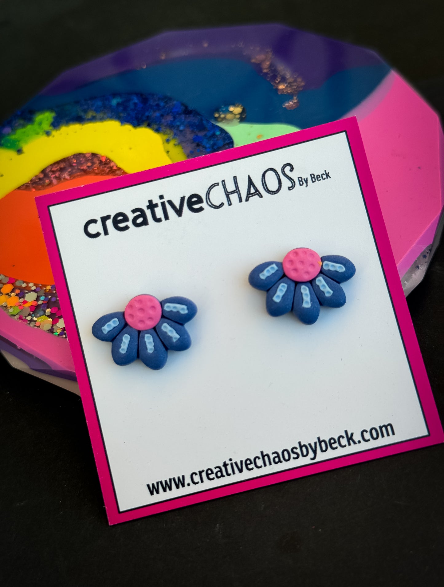 Polymer Clay Flower Stud Earrings