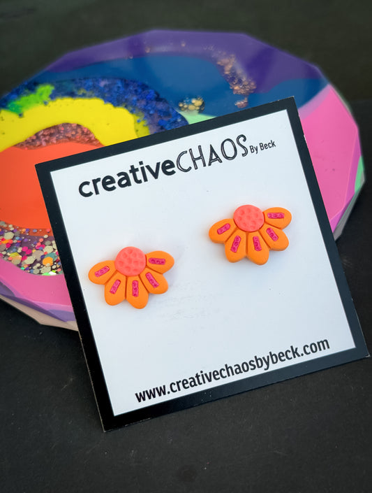 Polymer Clay Flower Stud Earrings