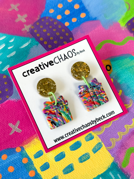 Sparkling Christmas Charm: Polymer Clay Dangle Earrings (83)