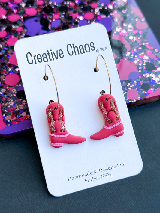 Polymer Clay Cowgirl Boot Dangle