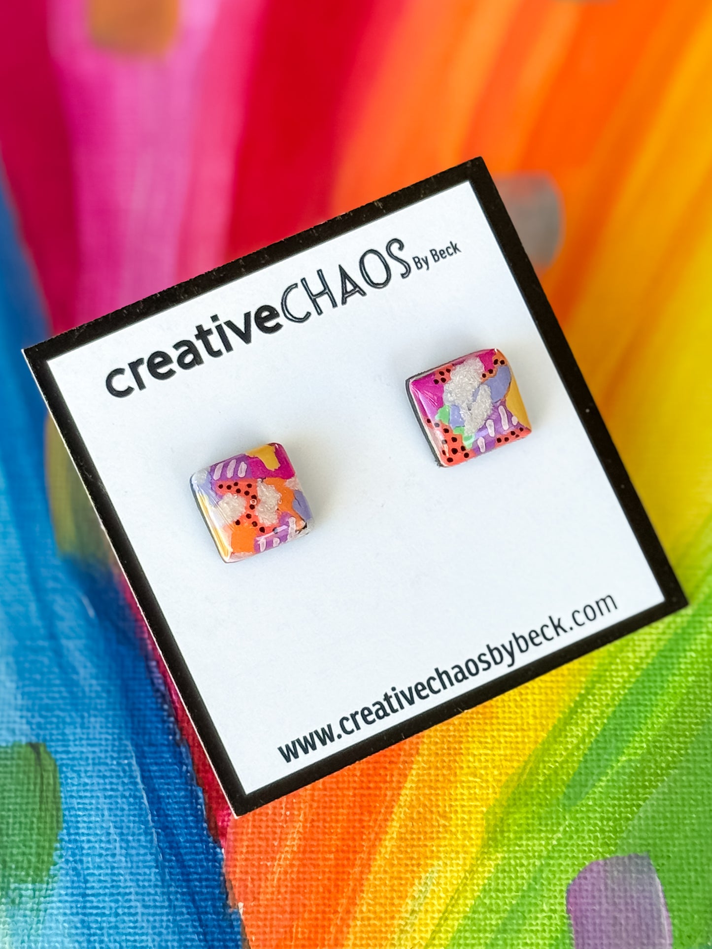 Gloss Clay Midi Stud Earrings