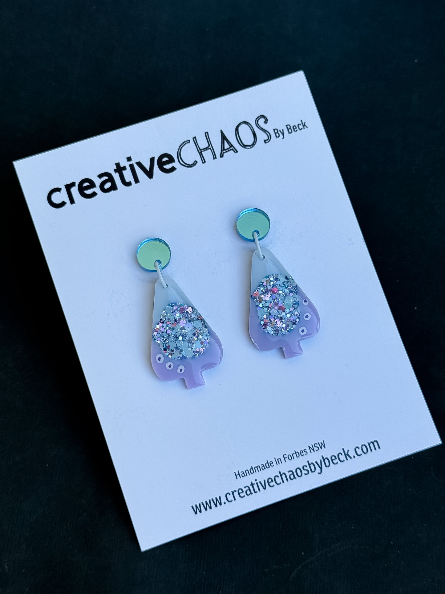 Resin Christmas Tree Dangle Earrings (28)