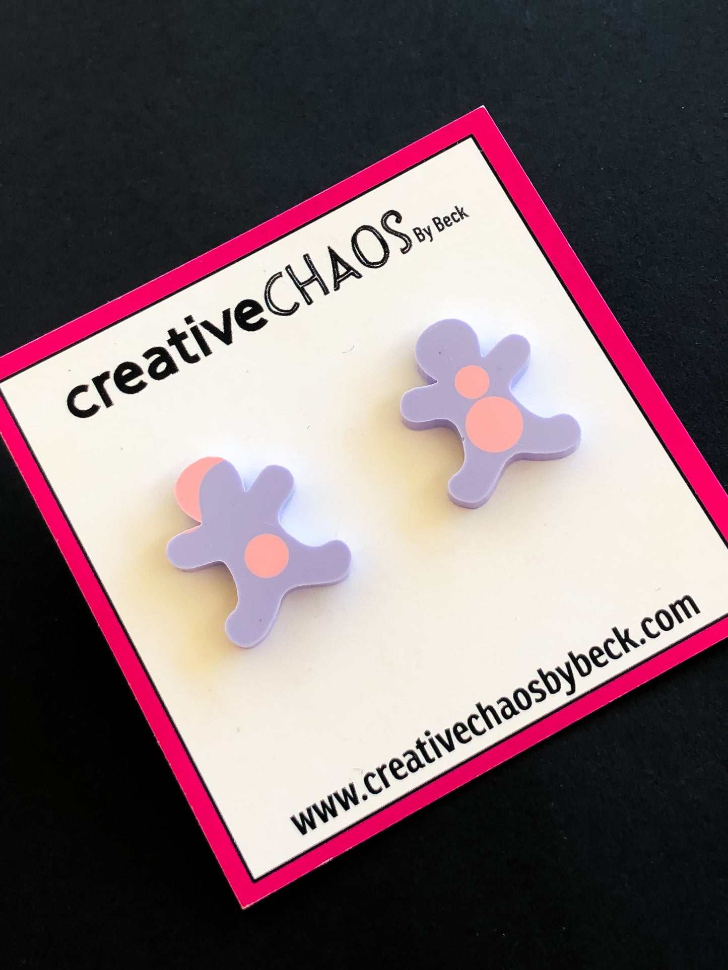 Resin Gingerbread Studs - Purple-Pink (90)