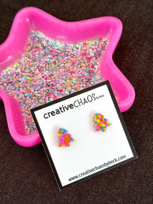 Glitter Christmas Tree Stud (4)