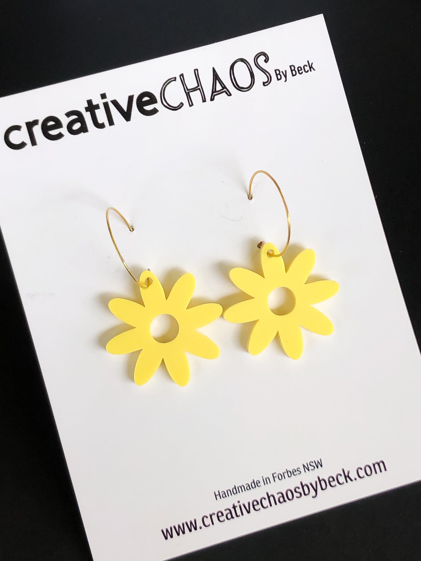 Chaos Yellow Acrylic Flower Hoop