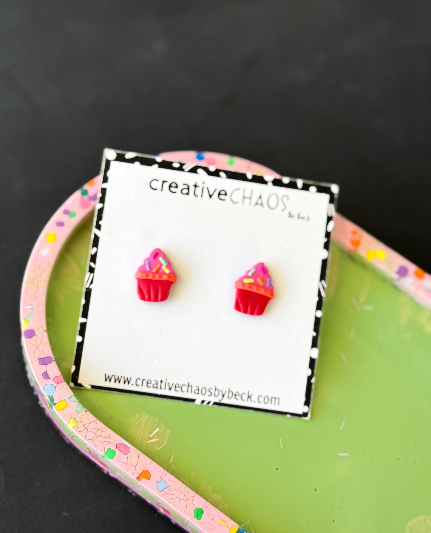 Polymer Cupcake Stud Earrings