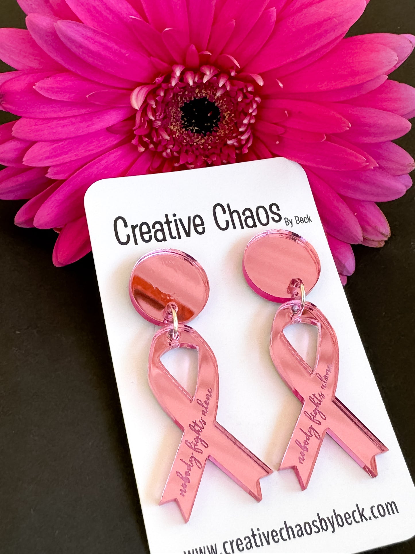 Pink October Acrylic Earrings (9)