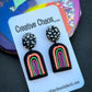 Rainbow Polymer Clay Dangle Earrings