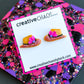 Polymer Clay Cowgirl Hat Stud Earring
