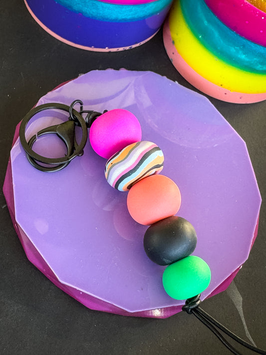 Chaos Polymer Clay Key/Bag Chain