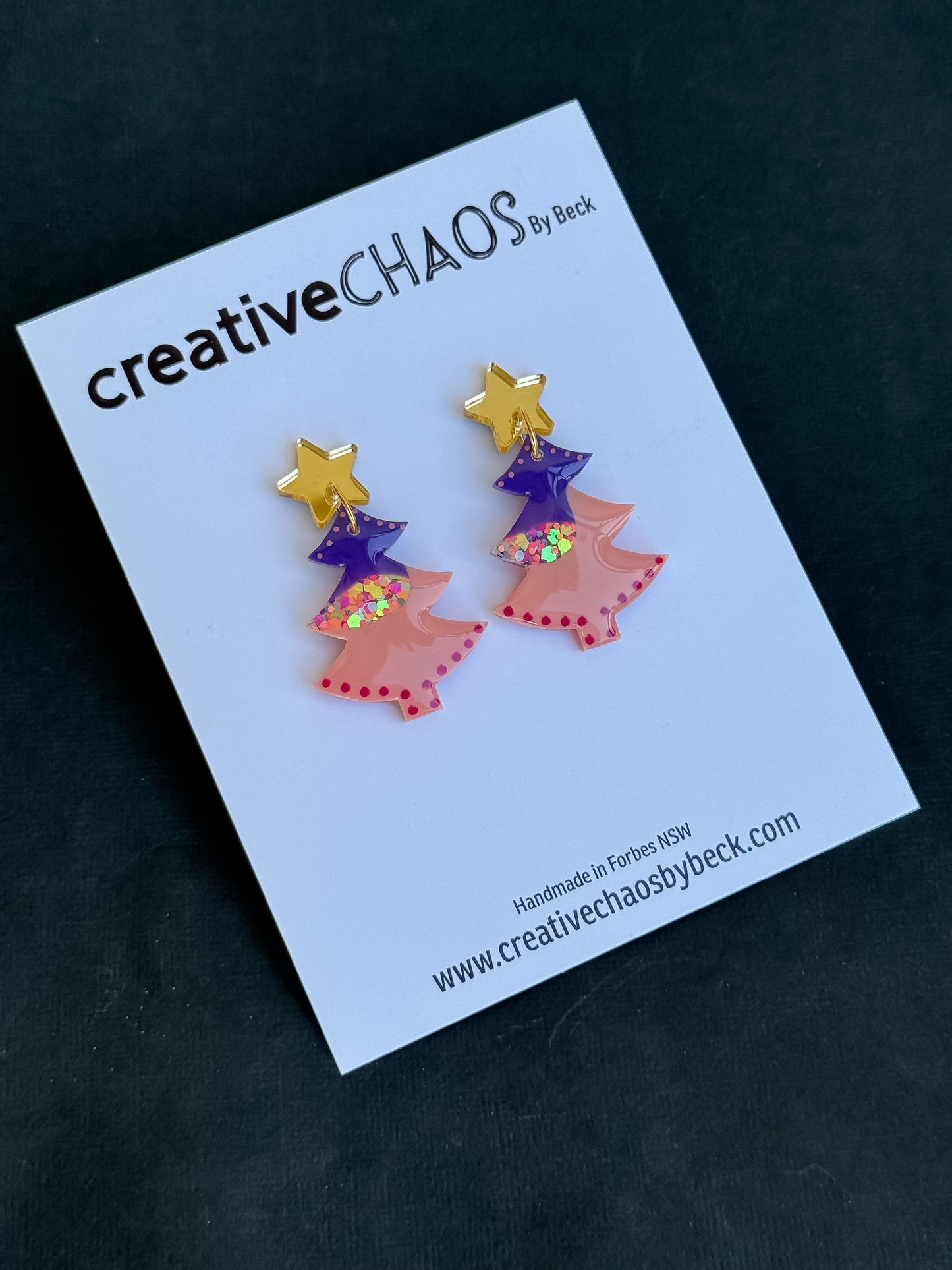 Resin Christmas Tree Dangle Earrings (23)