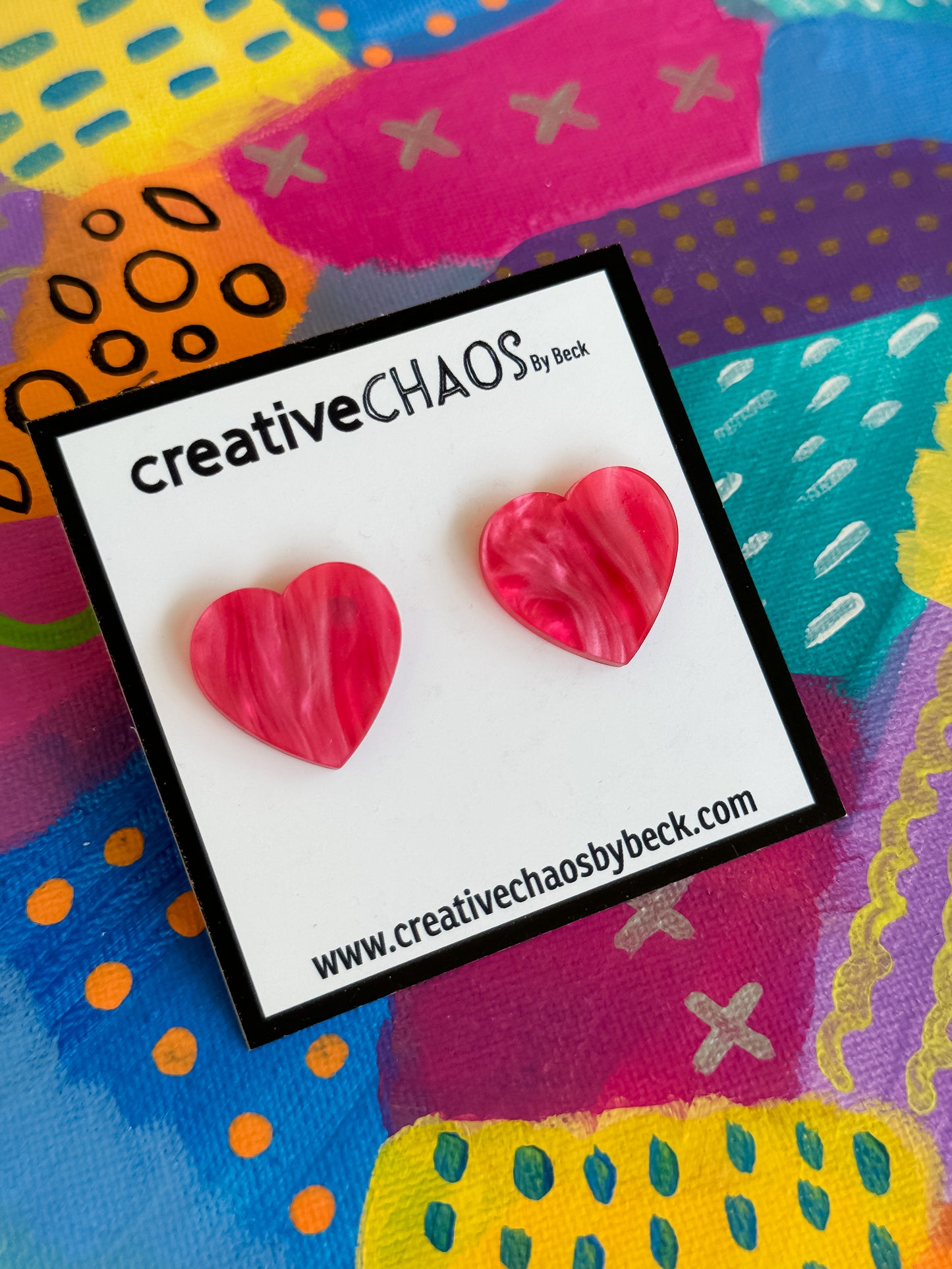 Acrylic Heart Stud (30)