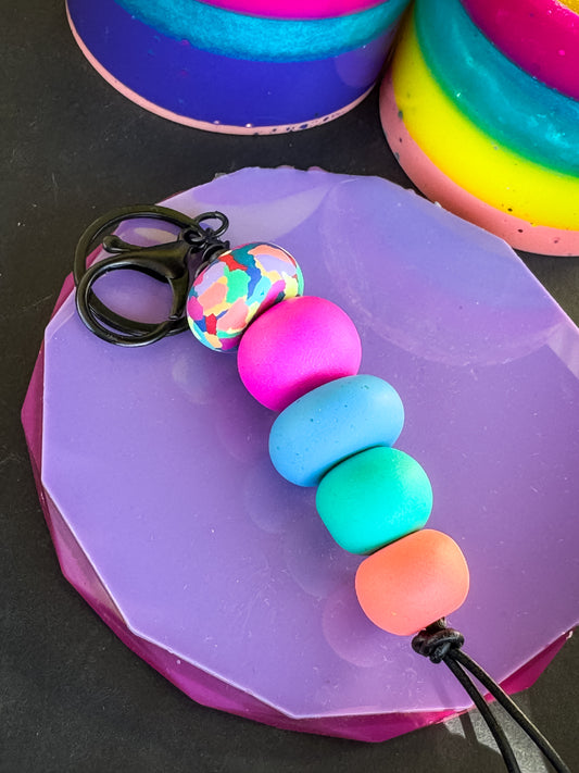Chaos Polymer Clay Key/Bag Chain