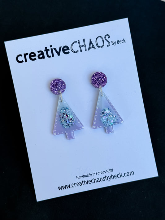 Resin Christmas Tree Dangle Earrings (29)