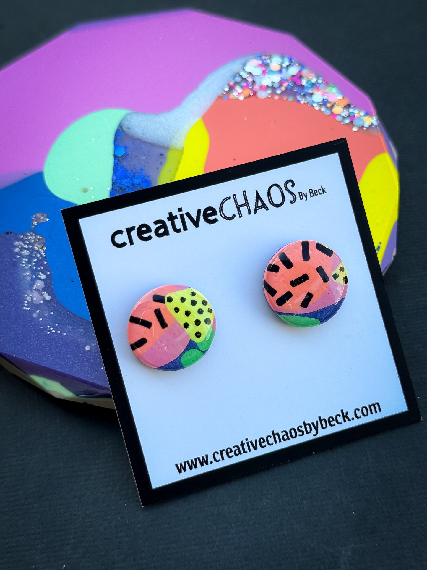 Gloss Clay Medium Stud Earrings