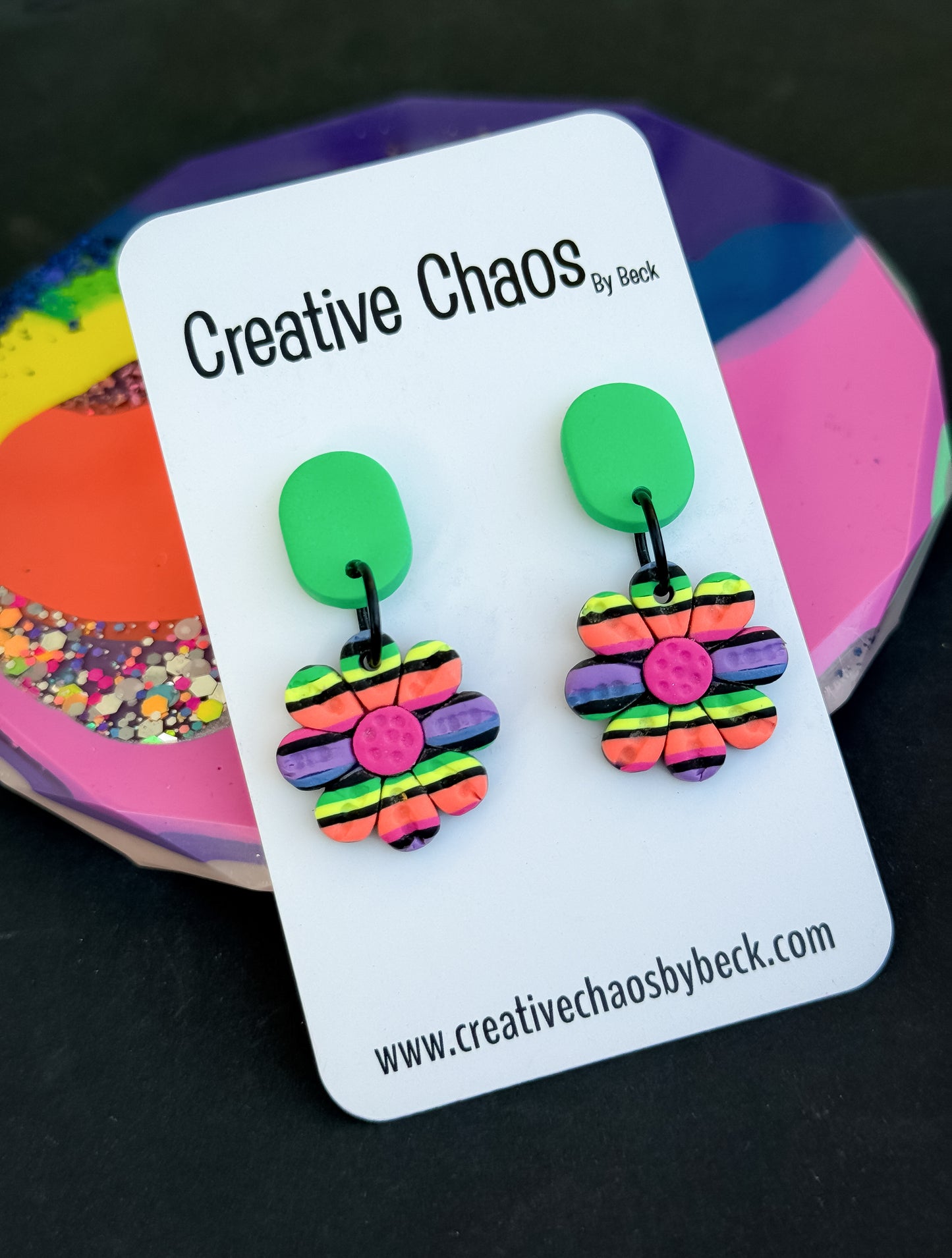 Polymer Clay Flower Dangle