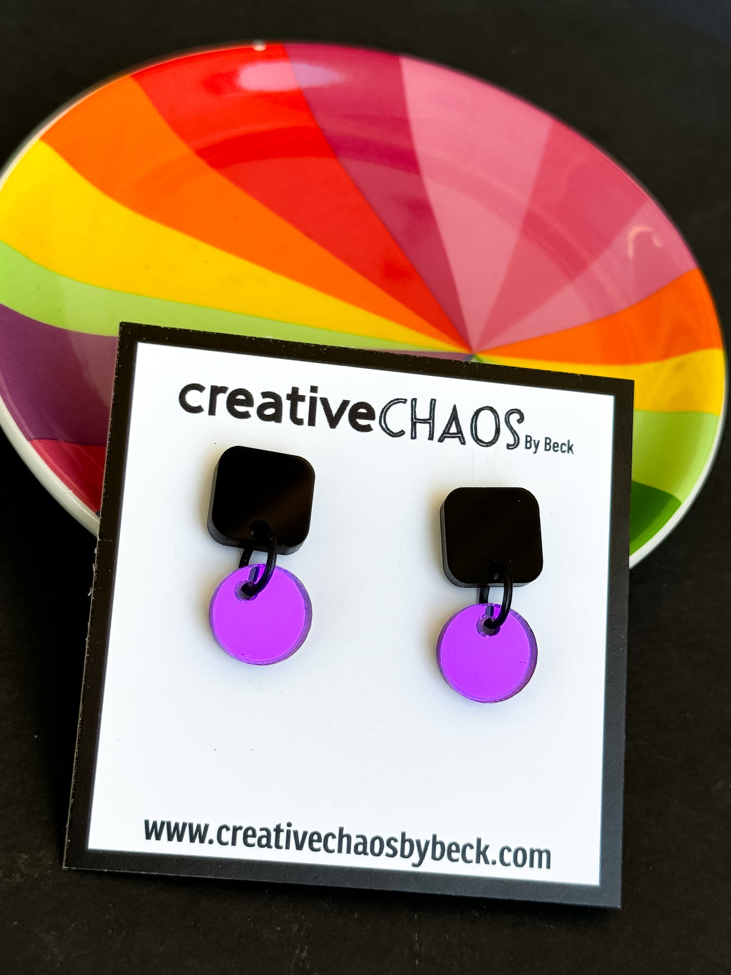 Chaos Acrylic Dainty Mirrored Dangle (31)