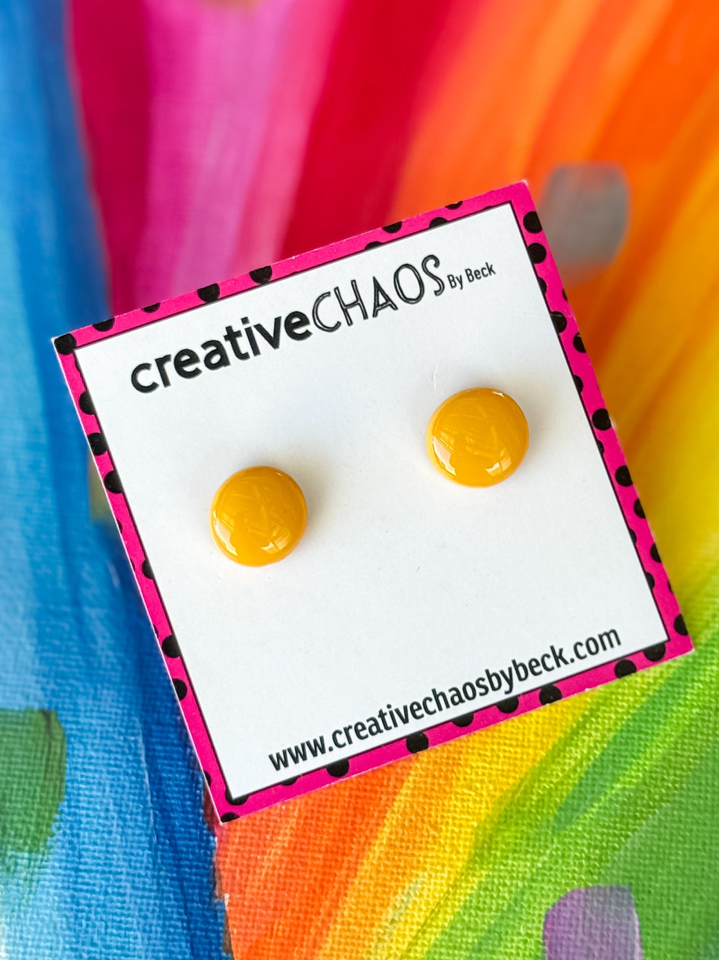 Gloss Clay Midi Stud Earrings