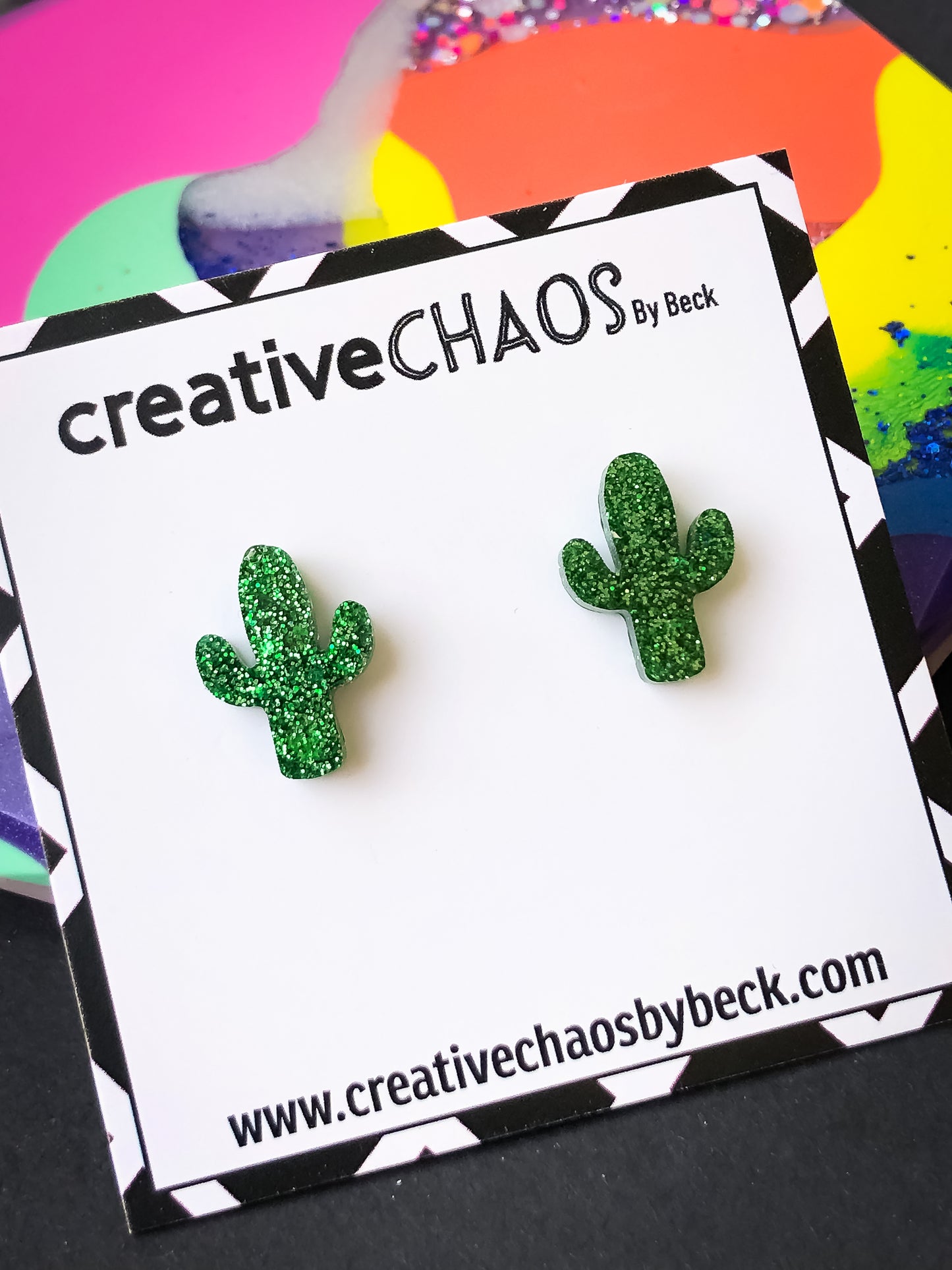 Glitter Cactus Midi Stud (21)