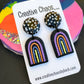 Rainbow Polymer Clay Dangle Earrings