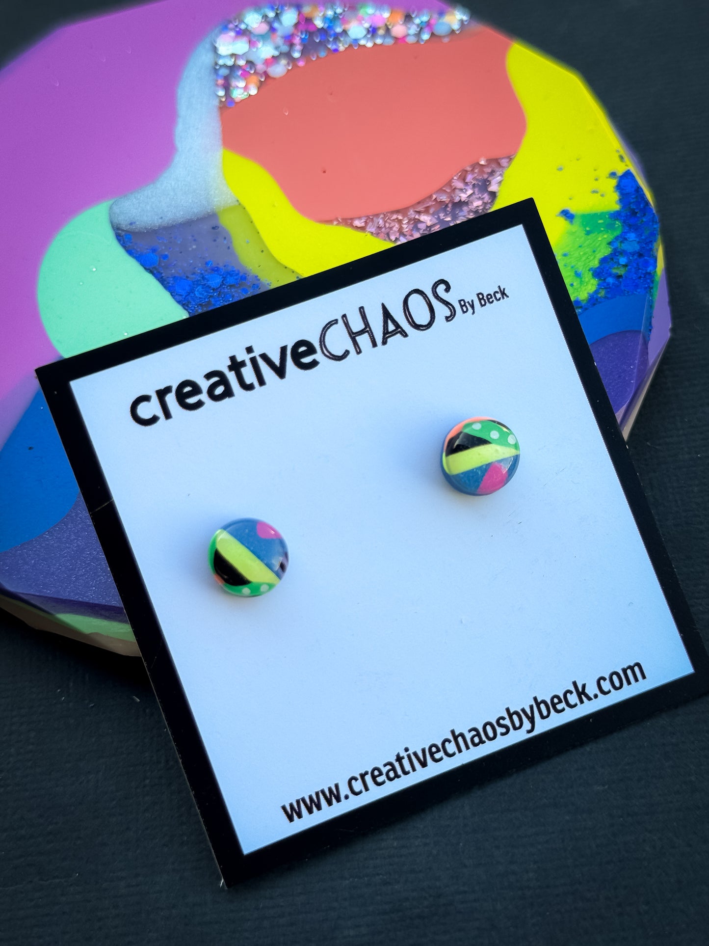 Polymer Clay Mini Gloss Stud Earrings (4)