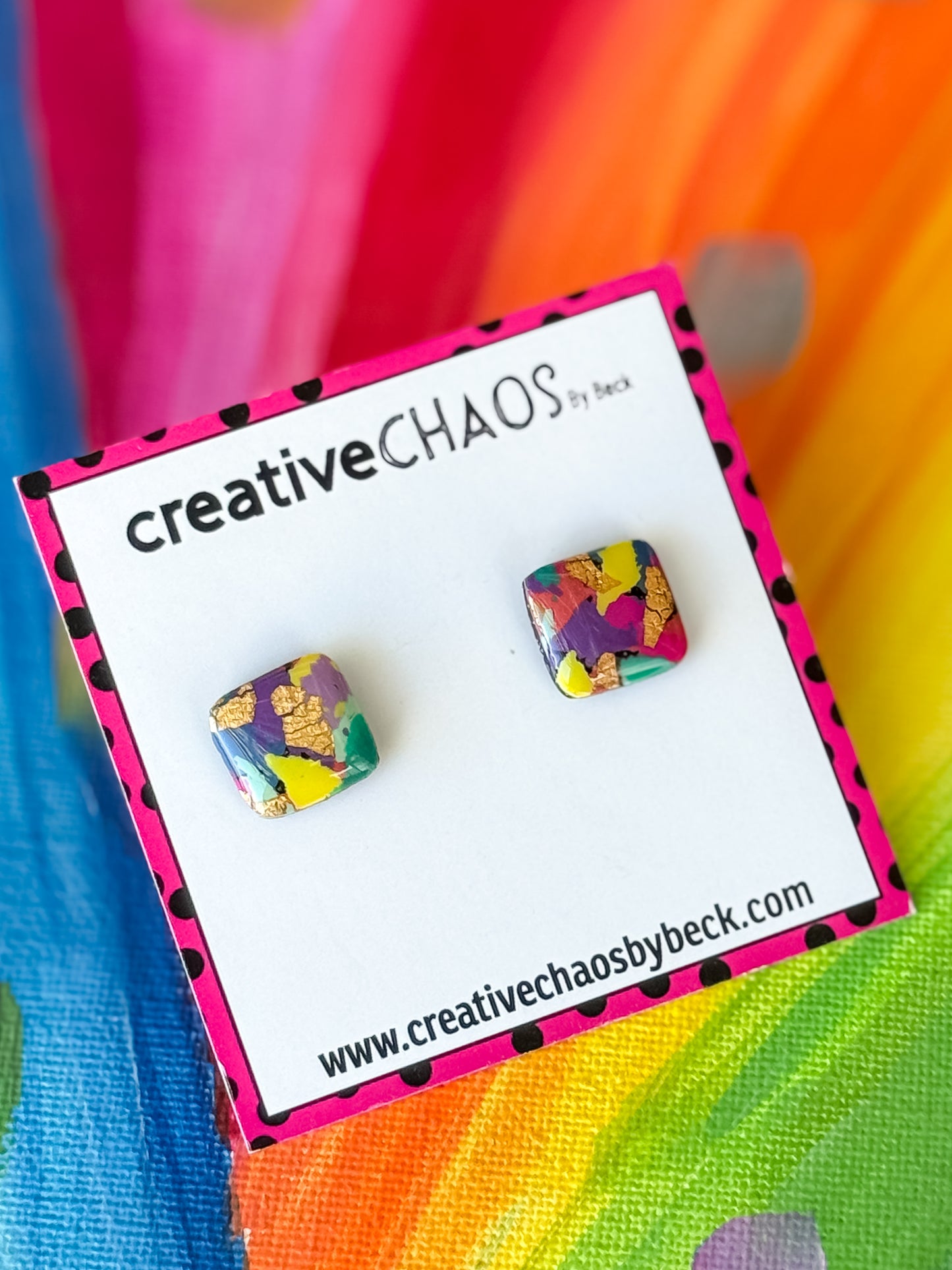 Gloss Clay Midi Stud Earrings
