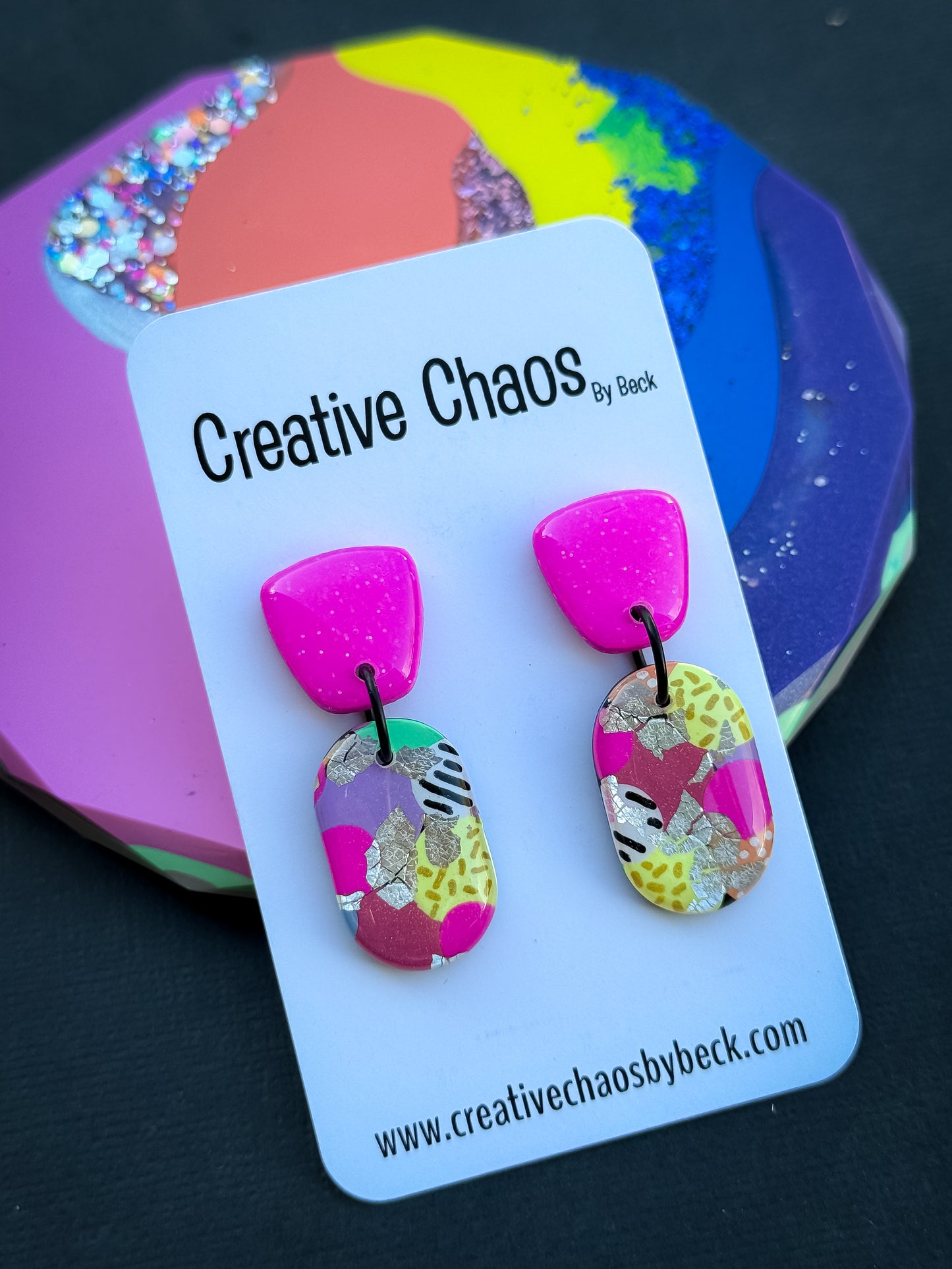Perfectly Imperfect Polymer Clay Dangle Earrings