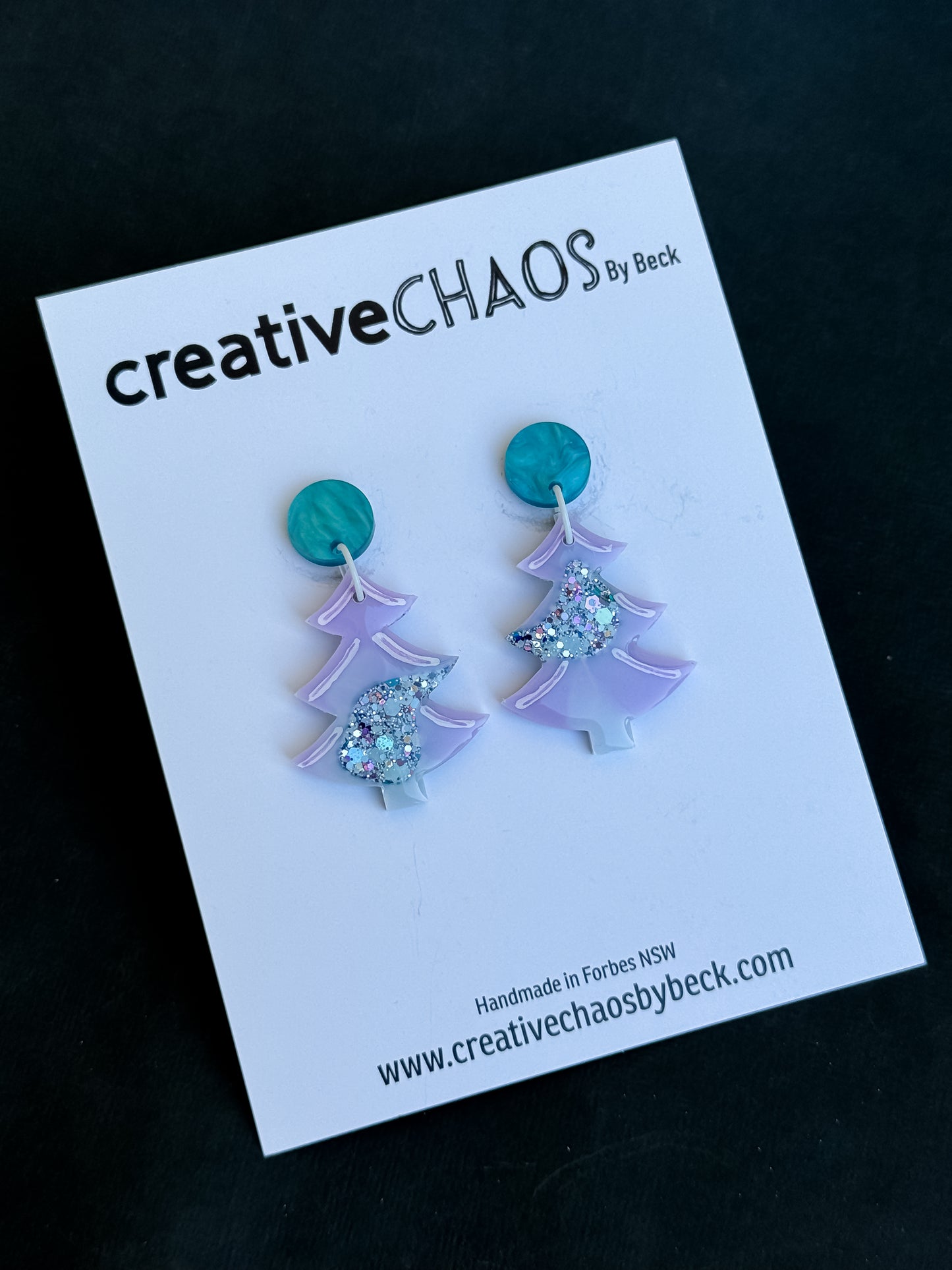 Resin Christmas Tree Dangle Earrings (27)