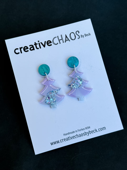Resin Christmas Tree Dangle Earrings (27)